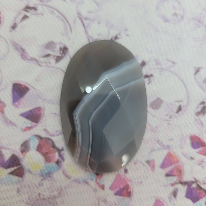 SEMI PRECIOUS - BOTSWANA GREY AGATE 40x60 mm Faceted