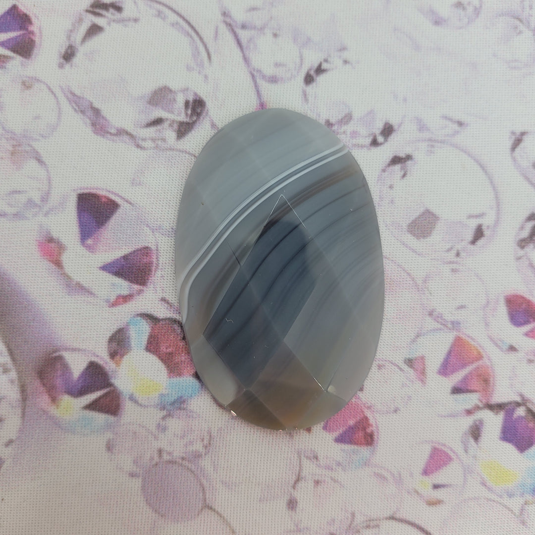 SEMI PRECIOUS - BOTSWANA GREY AGATE 40x60 mm Faceted